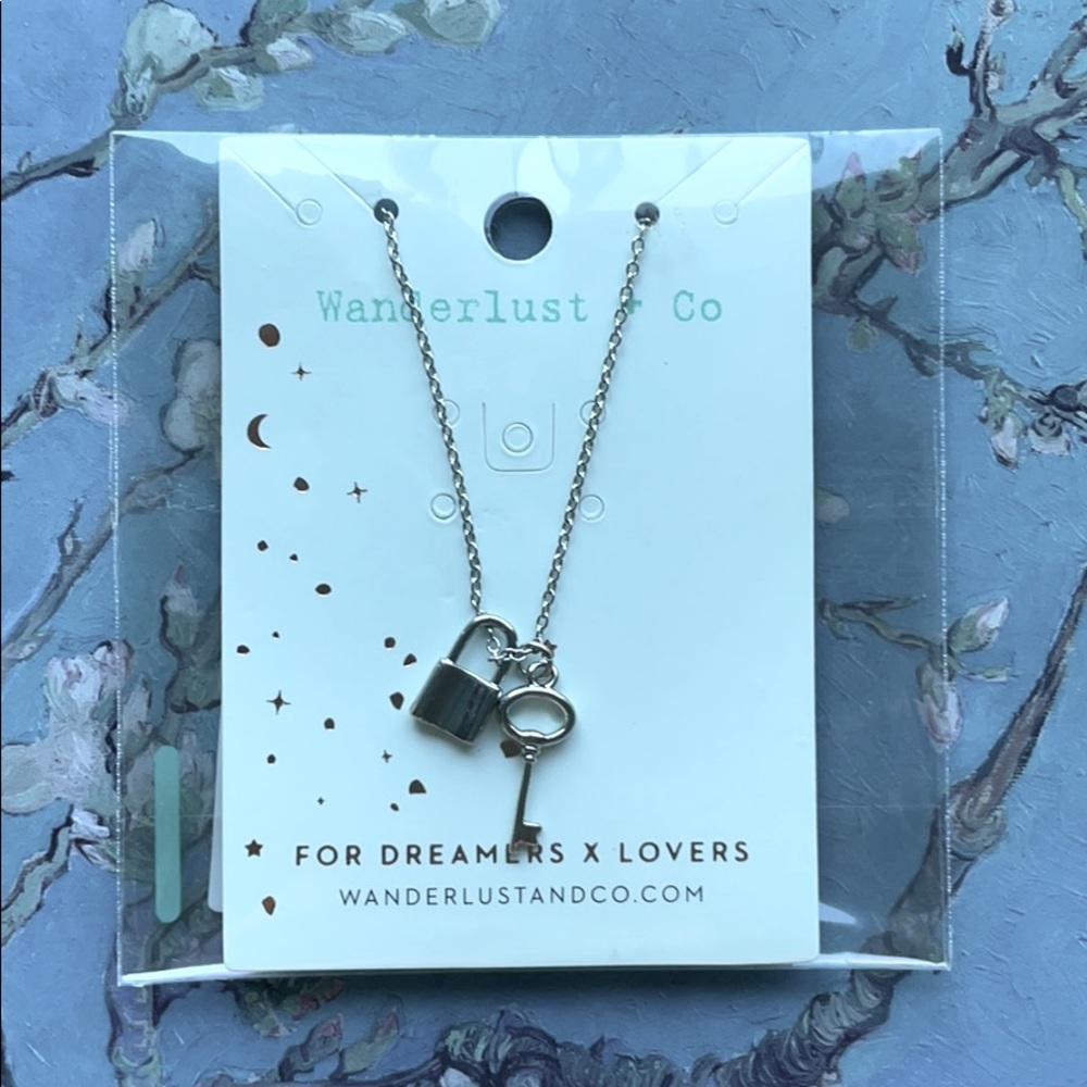 Boho Lock & Key bridesmaids party favor necklaces
